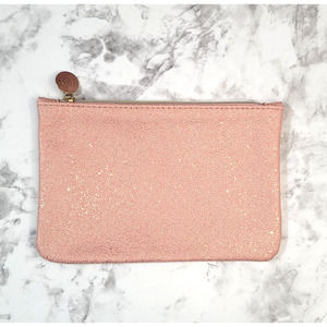 IPSY Dec 2021 Pink Gold Fleck Glam Bag Makeup Pouch Travel Cosmetic Clutch